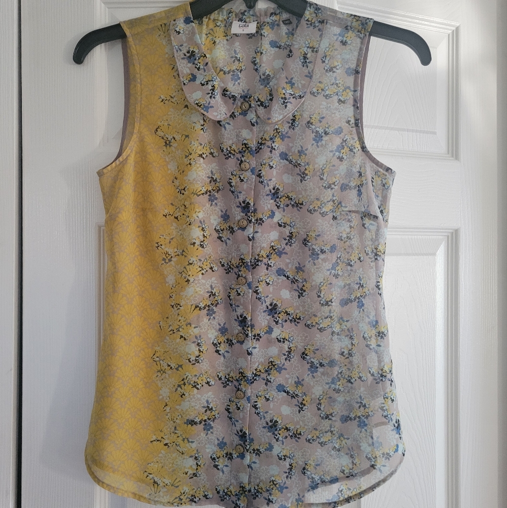Sleeveless Button Down Blouse